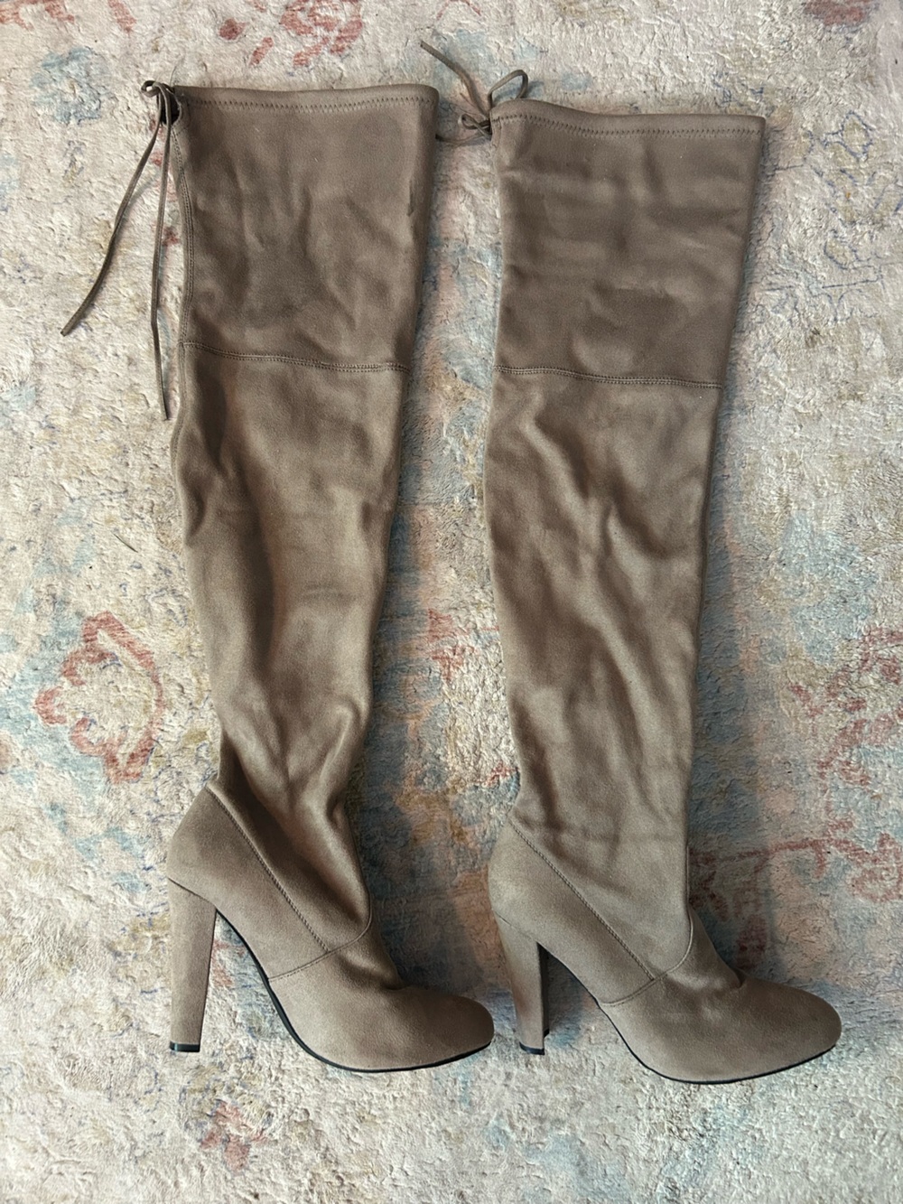 Steve Madden Gorgeous Taupe Suede Over-the-Knee Boots - Picture 4 of 10